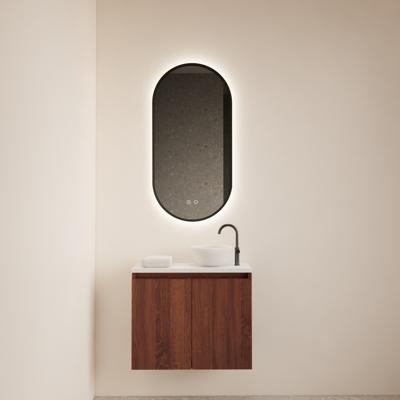 BWS Fonteinmeubel Meadow 60x50 cm Choco Eiken Incl. Topplaat Mat Wit - Fonteinmeubel Meadow 60x50 cm Choco Eiken Incl. Topplaat Mat Wit