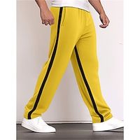 Voor heren Joggingbroeken Jogger Broek Joggingbroek met rechte pijpen Trekkoord Elastische taille Recht been Kleurenblok Lapwerk Comfort Ademend Casual Dagelijks Feestdagen Sport Modieus Zwart Geel Lightinthebox