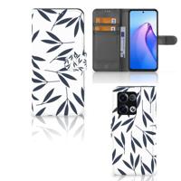 OPPO Reno8 Pro Hoesje Leaves Blue | Portemonnee hoesje