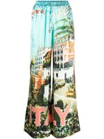 Camilla From Sorrento With Love graphic-print palazzo pants - Multicolore