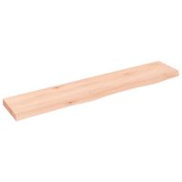 Wandschap 100x20x4 cm onbehandeld massief eikenhout - thumbnail