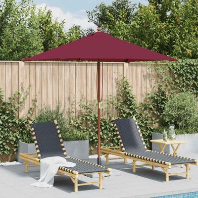 Parasol met houten paal 150x200 cm bordeauxrood