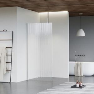 Fortifura Galeria inloopdouche - 90x200cm - ribbelglas - plafondarm - chroom SW797951/SW797904/SW804541