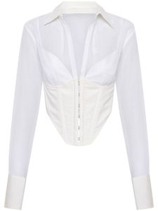 Dion Lee haut corset à manches longues - Blanc