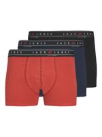 Jack & Jones Jack & Jones Heren Boxershorts Trunks JACNAGEE Rood/Donkerblauw/Zwart 3-Pack