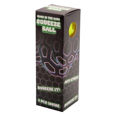 Johntoy Glow in the dark squeeze ballen, 3st
