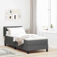 Boxspringbed met matras stof donkergrijs 80x200 cm