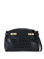 Ferragamo grande pochette à boucle Gancini - Noir