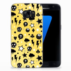 Silicone Back Case Samsung Galaxy S7 Punk Geel