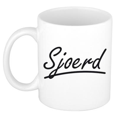Sjoerd Naam koffiemok - beker - met sierlijke letters - wit - 300 ml - Cadeau - Heren Sjoerd Naam koffiemok - beker - met sierlijke letters - wit - 300 ml - Cadeau - Heren