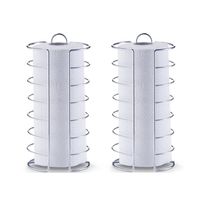 2x Zilveren metalen keukenrolhouders rond half dicht 15 x 30 cm