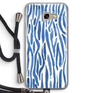 Blauwe nerven: Samsung Galaxy A5 (2017) Transparant Hoesje met koord