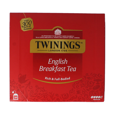 Twinings English breakfast envelop 50 Zakjes Twinings English breakfast envelop 50 Zakjes