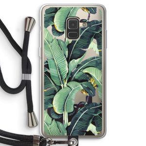 Bananenbladeren: Samsung Galaxy A8 (2018) Transparant Hoesje met koord