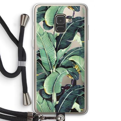 Bananenbladeren: Samsung Galaxy A8 (2018) Transparant Hoesje met koord