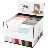 Creativ Company Kaarten en enveloppen, afmeting kaart 12,7x17,8 cm, afmeting envelop 13,3x18,5 cm, 230 gr, diverse kleuren, 8x10 doos/ 1 doos