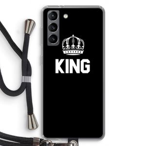 King zwart: Samsung Galaxy S21 Transparant Hoesje met koord
