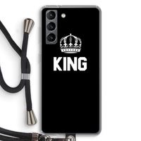 King zwart: Samsung Galaxy S21 Transparant Hoesje met koord