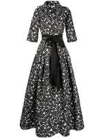 Baruni robe longue Loretta à fleurs - Noir