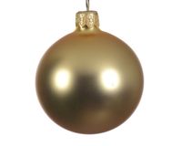 Kerstballen glas mat 15 cm licht goud - Decoris
