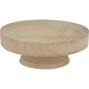 Houten dienblad/kaarsenbord rond op poot D24 x H10 cm