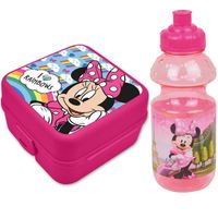 Disney Minnie Mouse lunchbox set voor kinderen - 2-delig - roze - kunststof - Lunchboxen - thumbnail