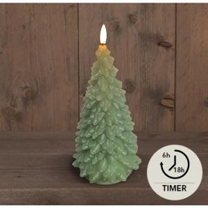 LED Kaars wax everlands kunstkerstboom groen 9,5x20cm