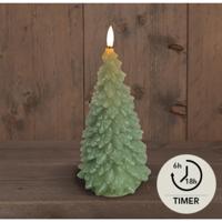 LED Kaars wax everlands kunstkerstboom groen 9,5x20cm