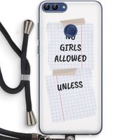 No Girls Allowed Unless: Huawei P Smart (2018) Transparant Hoesje met koord