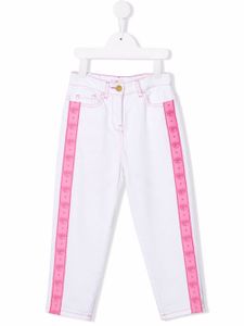 Chiara Ferragni Kids jean à bande logo - Blanc