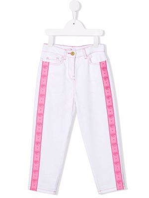 Chiara Ferragni Kids jean à bande logo - Blanc