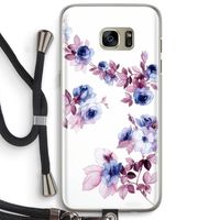 Waterverf bloemen: Samsung Galaxy S7 Edge Transparant Hoesje met koord Waterverf bloemen: Samsung Galaxy S7 Edge Transparant Hoesje met koord