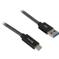 Sharkoon USB 3.2 kabel, USB-A > USB-C kabel 1 meter