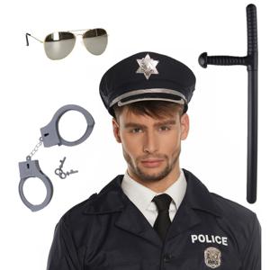 Politie agent verkleed set - 4 delig - volwassenen - politiepet en accessoires