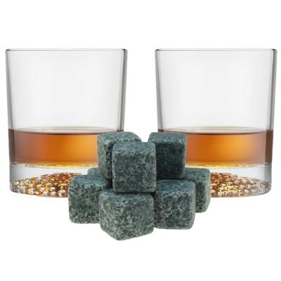 Whiskyglazen - 4x stuks - 290 ml - 9x whisky ijsblokstenen - cadeau