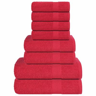 VidaXL 8-delige handdoekenset 360 g/m² 100% katoen rood
