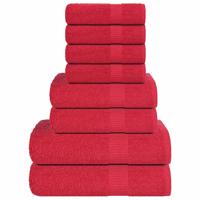 VidaXL 8-delige handdoekenset 360 g/m² 100% katoen rood