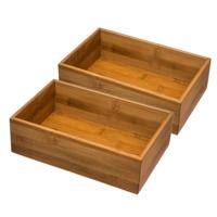 Secret de gourmet bestekbak organizer - 4x - 1-vaks - bamboe - keuken - 23 x 15 x 7 cm