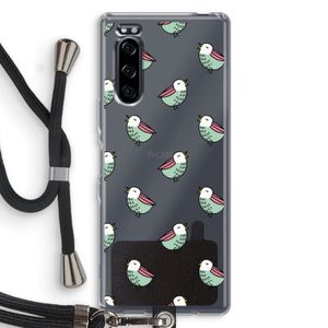 Vogeltjes: Sony Xperia 5 Transparant Hoesje met koord