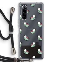 Vogeltjes: Sony Xperia 5 Transparant Hoesje met koord