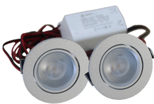 Set 2 x 4 Watt dimbare led inbouwspots Aluminium - 2700K