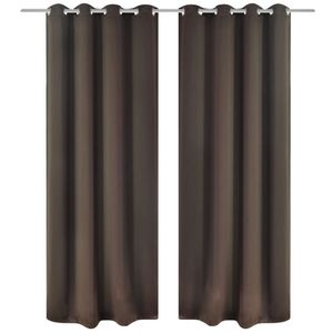 VidaXL Gordijnen met metalen ringen 135 x 245 cm 2 stuks (bruin)