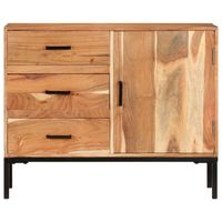 The Living Store Dressoir - Massief Acaciahout - 88 x 30 x 73 cm - Uitschuifbare lades - Natuurlijke afwerking - thumbnail