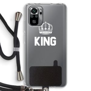 King zwart: Xiaomi Redmi Note 10S Transparant Hoesje met koord