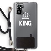 King zwart: Xiaomi Redmi Note 10S Transparant Hoesje met koord