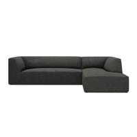 Windsor & Co Sao Hoekbank met Chaise Longue Rechts - 4-zits - Ribstof - Donkergrijs