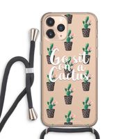 Cactus quote: iPhone 11 Pro Transparant Hoesje met koord