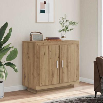Dressoir 80x40x75 cm bewerkt hout artisanaal eikenkleur