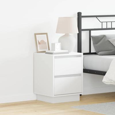 Nachtkastje met lade 2 pcs Wit 39 x 34.5 x 50 cm Bewerkt hout