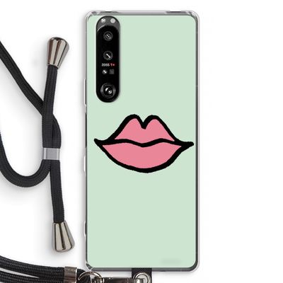 Kusje: Sony Xperia 1 III Transparant Hoesje met koord